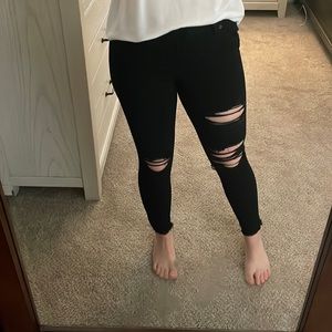 Black distressed jeans